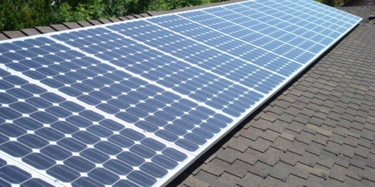 solar panels on roof