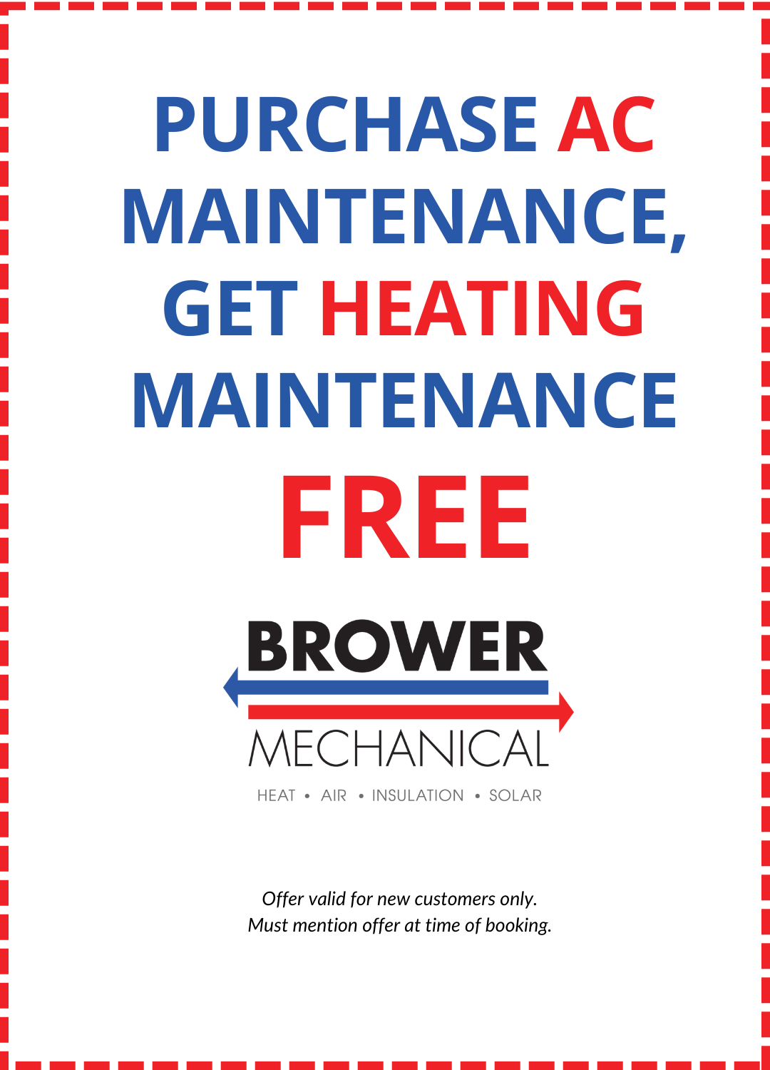 Brower Special AC and Heating Maintenance Coupon Offer Graphic