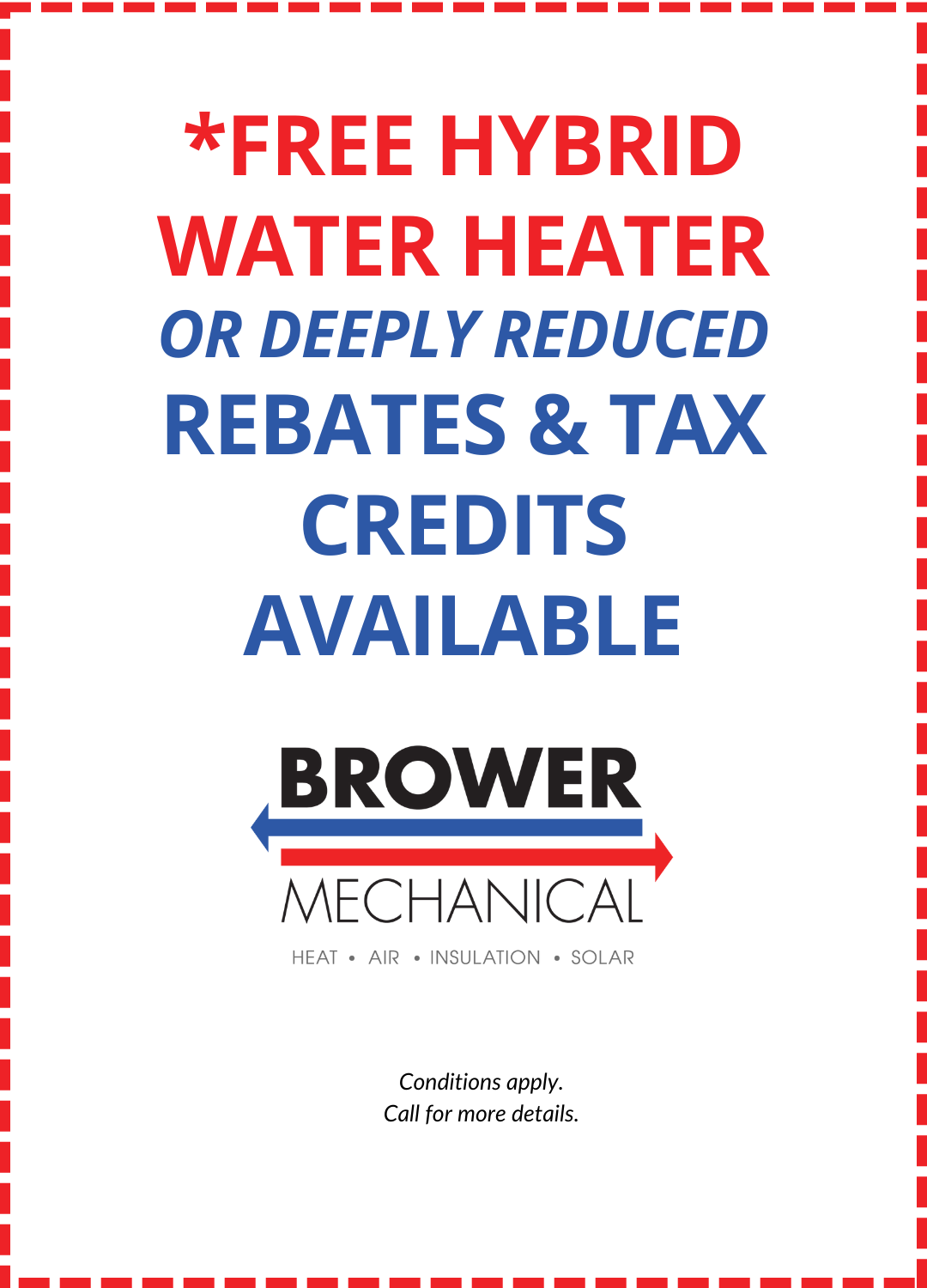 Free Hybrid Water Heater Special Brower Mechanical