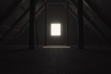 creepy dark attic of a home