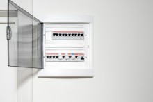 electrical panel on white wall