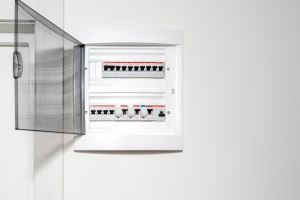 electrical panel on white wall