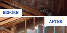 before and after insulation job