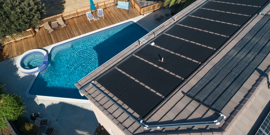 house with solar for pool