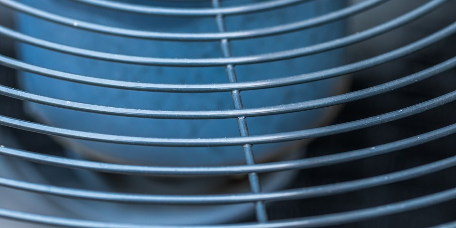 Top view of an AC unit, highlighting the fan blades around Rocklin, CA